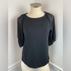BANANA REPUBLIC Black Top Sheer Sleeves NWT | Size XS